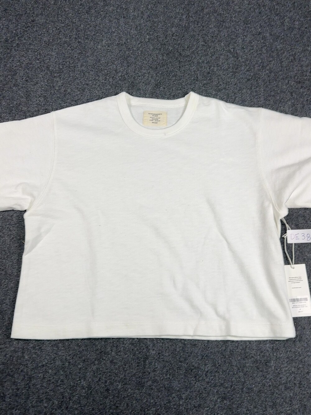 Buck Mason Womens White Crop Tee Field-Spec Boyfriend Sz Medium MSRP $55 [DE38]